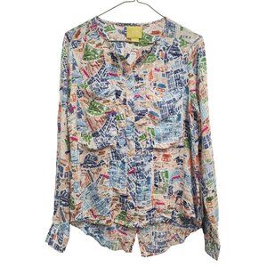 Maeve Multicolor Abstract Print Blouse